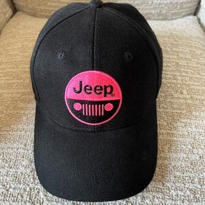Jeep Kids Cap in Black with Pink Logo